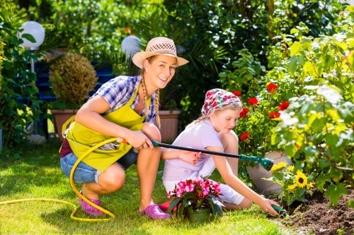 Low-carbon van and cargo bike used for garden maintenance