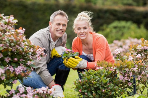 Person using a screen reader on a tablet while viewing a garden plan